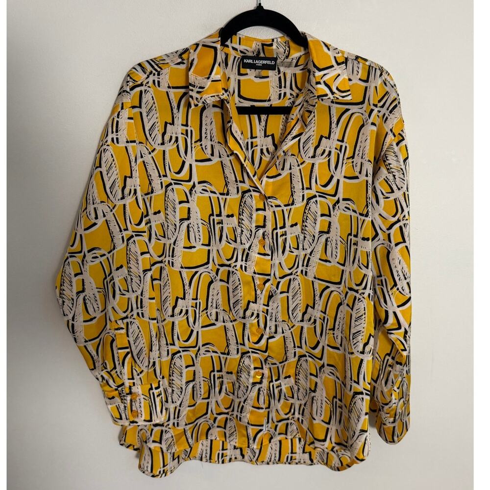 Karl Lagerfeld bold abstract Blouse Women's size medium